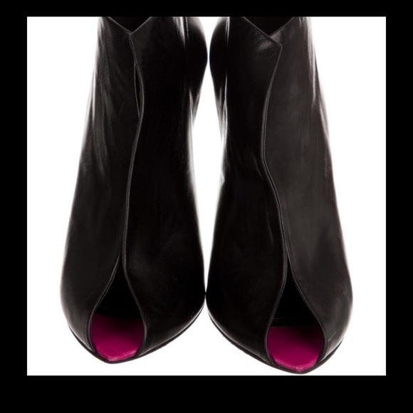 Balenciaga deep v cut bootie peep toe pumps 38 - Picture 2 of 3